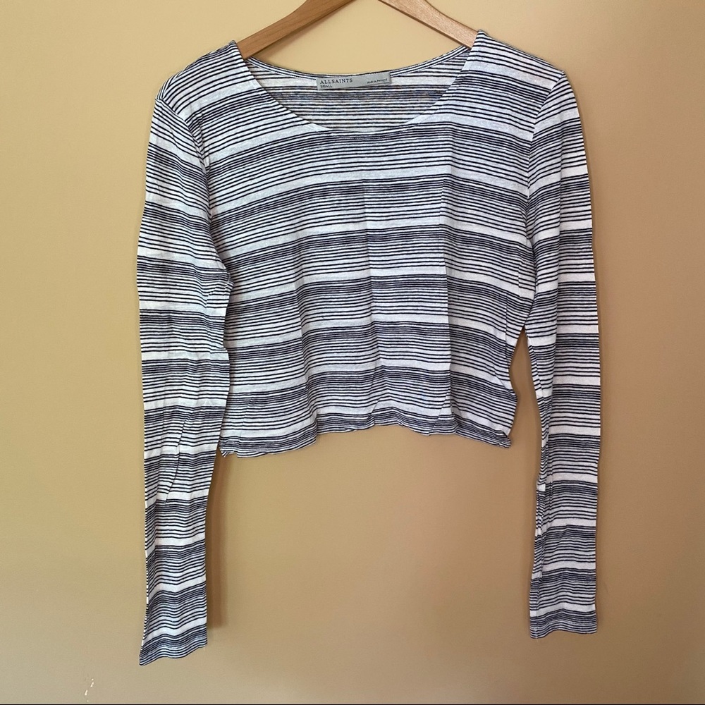 All Saints Long Sleeve Crop Top